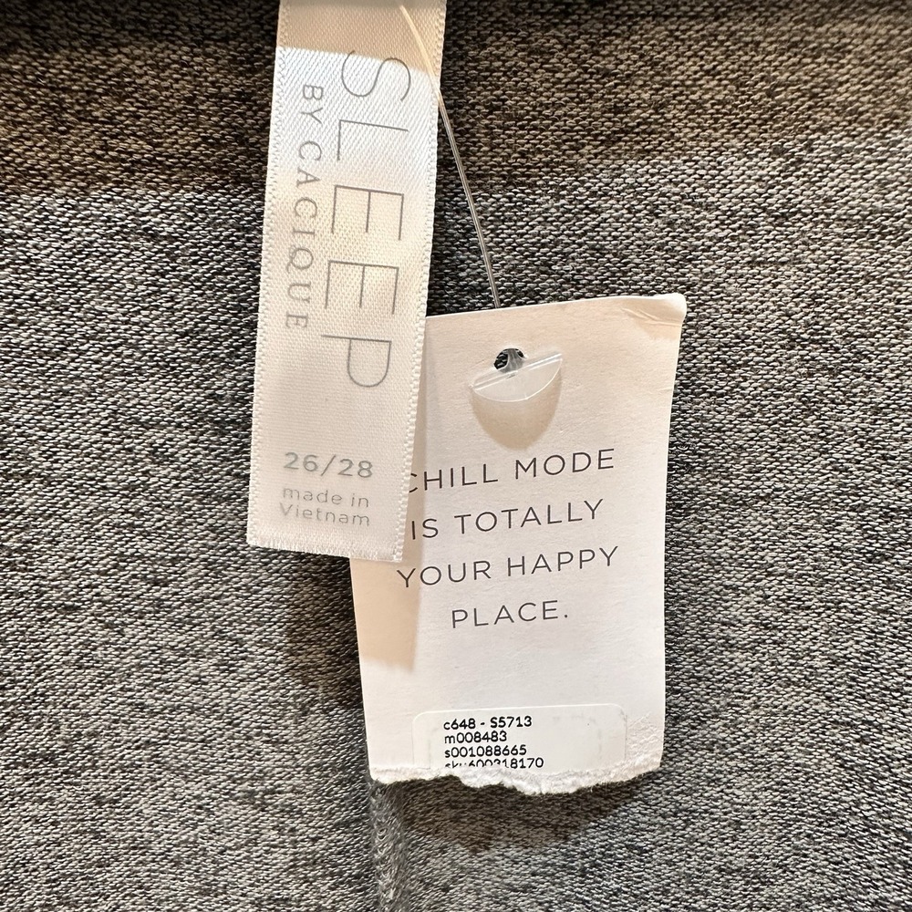 Lane Bryant Cacique SLEEP Gray Cardigan 26/28 Lounge Kimono Comfort Cozy Soft - Picture 4 of 6